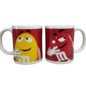 2015 Red/Yellow‎ M&Ms 12oz Coffee Mug Cup By Megatoys [Set of 2] Coffee Tea Cup